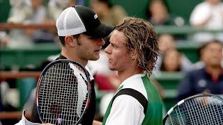 Andy Roddick vs Lleyton Hewitt 2004 YEC Houston SF Highlights [upl. by Enetsirk]