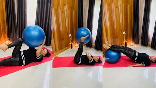 swiss ball core and back strengthening exercise for back pain backpain exercise corestrength [upl. by Dorisa]