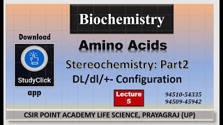 Stereochemistry of Amino Acids  DL Configuration  dl Configuration   Configuration  Part 2 [upl. by Harpole]