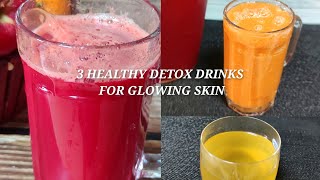 3 Healthy Detox Drinks For Glowing Skin ll Clear Acne Free Skin Juices [upl. by Rajiv]