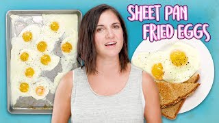 How to Make Sheet Pan Fried Eggs for a Crowd  Food 101  Well Done [upl. by Vizza]