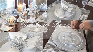 ❄️💎Christmas Tablescape Winter Wonderland Under 40 💵😱 Home Tour Dollar Tree DIY 2017 💎❄️ [upl. by Edrei601]