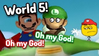 Tropixs Mario Bros Wii Corruptions in World 5 but its only when they say quotOh my Godquot [upl. by Nettirb]