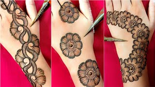 Top 3 stylish back hand mehndi design  easy mehndi design  simple mehndi  mehndi design  mehndi [upl. by Fenella496]