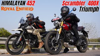 Himalayan 452 vs Triumph Scrambler 400x Drag Race [upl. by Enyalaj169]