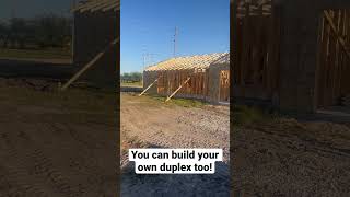 Trusses Are Up houseconstruction passiveincome passivehouse [upl. by Aisayn]