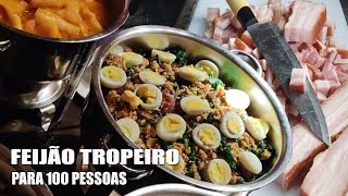 FEIJÃO TROPEIRO PARA 100 PESSOAS  RECEITAS DA ROSA [upl. by Allemat820]