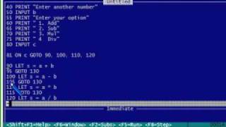 QBASIC Program 8 menu with on goto [upl. by Assili]