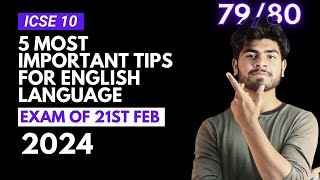 5 Tips for English Language ICSE Class 10 Board Exam  Strategy for English Language  ICSE 2024 [upl. by Eyllib]