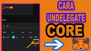 Cara Undelegate Core Coin [upl. by Grewitz]