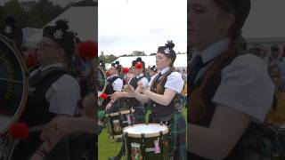 drummajor leads Forres pipeband display march during 2024 inverness highlandgames shorts [upl. by Atiekram791]