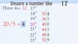 How to Square Numbers Mentally the Easy MisterNumbers Pattern Play Math Way [upl. by Rydder]