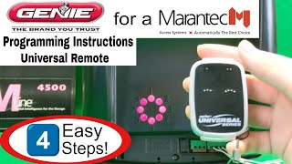 Howto Program a Genie Universal Remote to a Marantec  4 Easy Steps [upl. by Adriana]