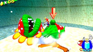 Super Mario Sunshine Bianco Hills  Down With Petey Piranha  Full Walkthrough [upl. by Ande]