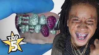 TOP 5  RAPPER GRILLZ PART 4  Trippie Redd MoneyBagg Yo SmokePurpp [upl. by Kelton]