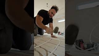 Underfloor heating installation fastwarm construction renovation diy homeimprovement plumbing [upl. by Lebatsirc]