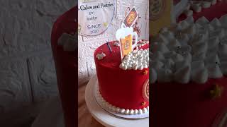 ✨beautiful red horse theme cake✨ customizedcake [upl. by Telrats]