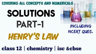 Solutions part1 Henry’s law  class 12  numericals  isc  cbse [upl. by Notnert]