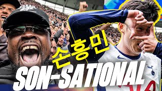 손흥민 HEUNG MIN SONSATIONAL SUPER SONALDO ON FIRE Tottenham 40 Everton EXPRESSIONS MATCH DAY VLOG [upl. by Eilojne]