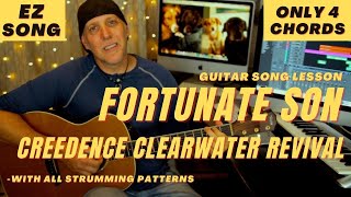 Creedence Clearwater Revival Fortunate Son guitar song lesson CCR w Tabs [upl. by Osric]