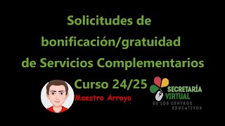 Solicitudes bonificación actualizado curso 2425 [upl. by Anerres]