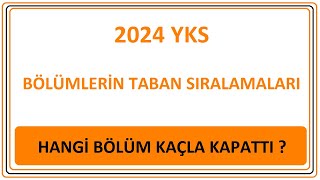 YKS 2024 SIRALAMALARI AÇIKLANDI  HANGİ BÖLÜM KAÇLA KAPATTI YKS 2024 TABAN PUANLARI [upl. by Derag473]