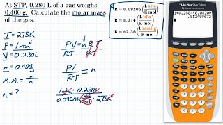 Calculate the Molar Mass of the Gas  Ideal Gas Law with Molar Mass Practice [upl. by Gilbart]