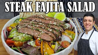 How to Make Steak Fajitas Recipe  Fast and Easy Steak Fajita Salad by Lounging with Lenny [upl. by Devondra]