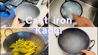 Cast Iron Kadai Seasoning amp Cooking How To Season Iron Kadai For The First Time In Detail [upl. by Cloots]