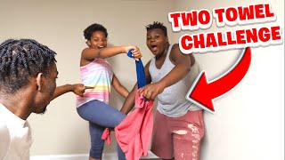 WE TRIED the IMPOSSIBLE TWO TOWEL TIK TOK CHALLENGE amp I GOT IT FIRST TO BREAK FREE [upl. by Eiclehc]