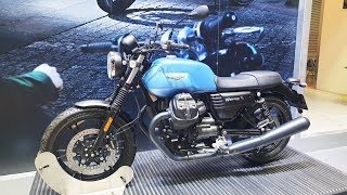 Moto Guzzi V7 III Stone  Blue  at BIMS 2019 [upl. by Vasilis]