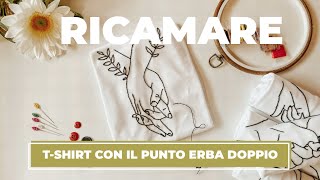 Tutorial semplice punto erba doppio Punto ricamo [upl. by Eilerua558]