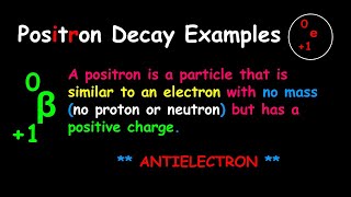 Positron Decay Examples Nuclear Reaction [upl. by Matthaeus566]