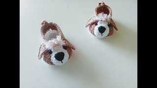 ZAPATITOS DE PERRITO A CROCHET  PASO A PASO  0 A 3 MESES [upl. by Aicekat]