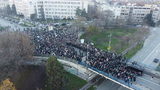 Blokada mosta Duge  Novi Sad protest iz drona 27112021 [upl. by Carlyle]