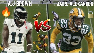 AJ Brown vs Jaire Alexander EVERY SNAP🔥👀 Eagles vs Packers 2024 [upl. by Nalod]