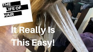 Easy Quick Free Hand Balayage and Money Piece Bleach Blonde Hair [upl. by Lytle]