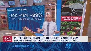 Jim Cramer checks in on delivery app stocks after earnings [upl. by Skelly7]