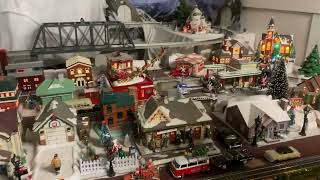 Polar express model train running on Christmas layout [upl. by Ridglea311]