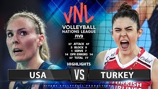 USA vs TURKEY  HIGHLIGHTS  Womens VNL 2019 [upl. by Asiilanna31]