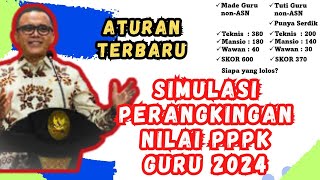 SIMULASI PERANGKINGAN NILAI PENENTUAN LULUS SELEKSI PPPK GURU 2024 [upl. by Asaret]