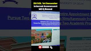 SOL DU 1st semester internal assessment  How to pass internal assessment  DU SOL internal exam [upl. by Brower]