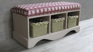 112th Scale Dolls House Storage Bench with Baskets Tutorial Part Two [upl. by Lindbom880]