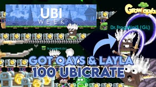 GACHA 100 UBICRATE GOT QAYS amp LAYLA  UBIWEEK  Growtopia Indonesia [upl. by Marston]