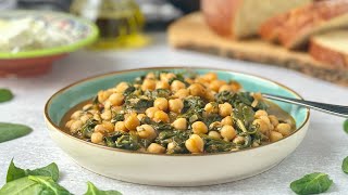 Mediterranean Chickpea amp Spinach Stew Recipe [upl. by Grimaud399]