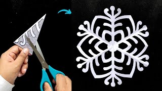 Paper Snowflakes  How to make snowflakes out of paper  Easy DIY Christmas Craft  Paper cutting [upl. by Nitin70]