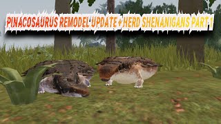 🔥Pinacosaurus Remodel Update  Herd Shenanigans part 1🔥 Dinosaur World Mobile [upl. by Ateikan817]