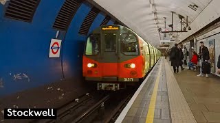 Stockwell  Northern line  London Underground  1995 Tube Stock [upl. by Arotak346]