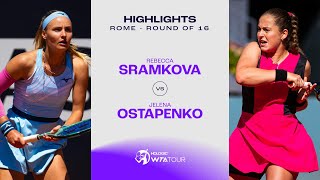 Rebecca Sramkova vs Jelena Ostapenko  2024 Rome Round of 16  WTA Match Highlights [upl. by Aerbas]