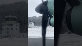 Widerøe Dash 8100 LNWID  snowy landing at Sandnessjøen airport shorts [upl. by Boyce]